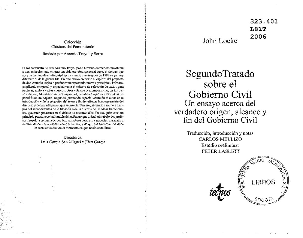 Locke Segundo-tratado-sobre-el-gobierno-civil - Colección Clásicos del