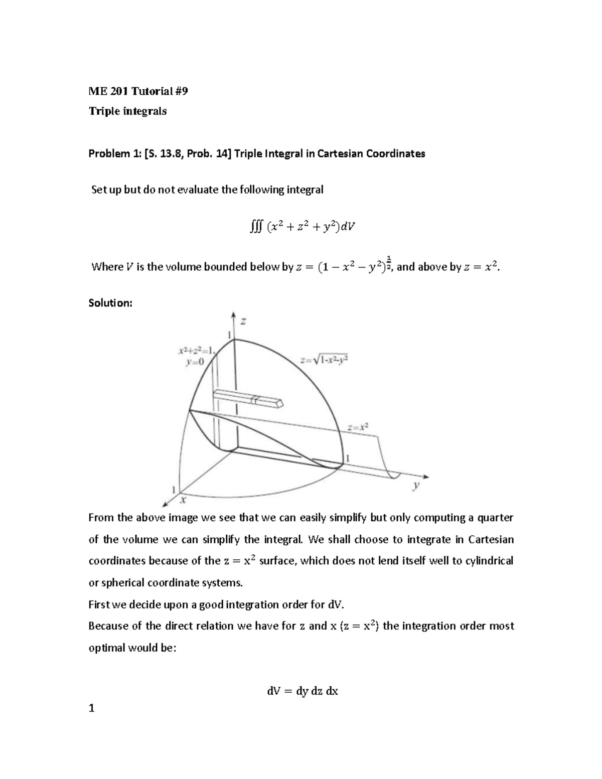 Tutorial 9 Solutions - Study reference - ME 201 Tutorial #9 Triple ...