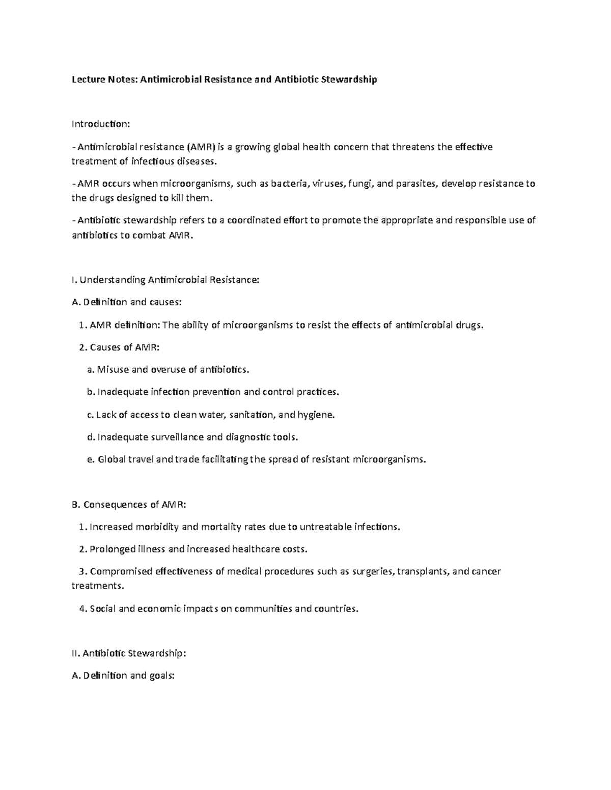 Lecture Notes Antimicrobial Resistance And Antibiotic Stewardship Lecture Notes Antimicrobial Resistance And Antibiotic Stewardship