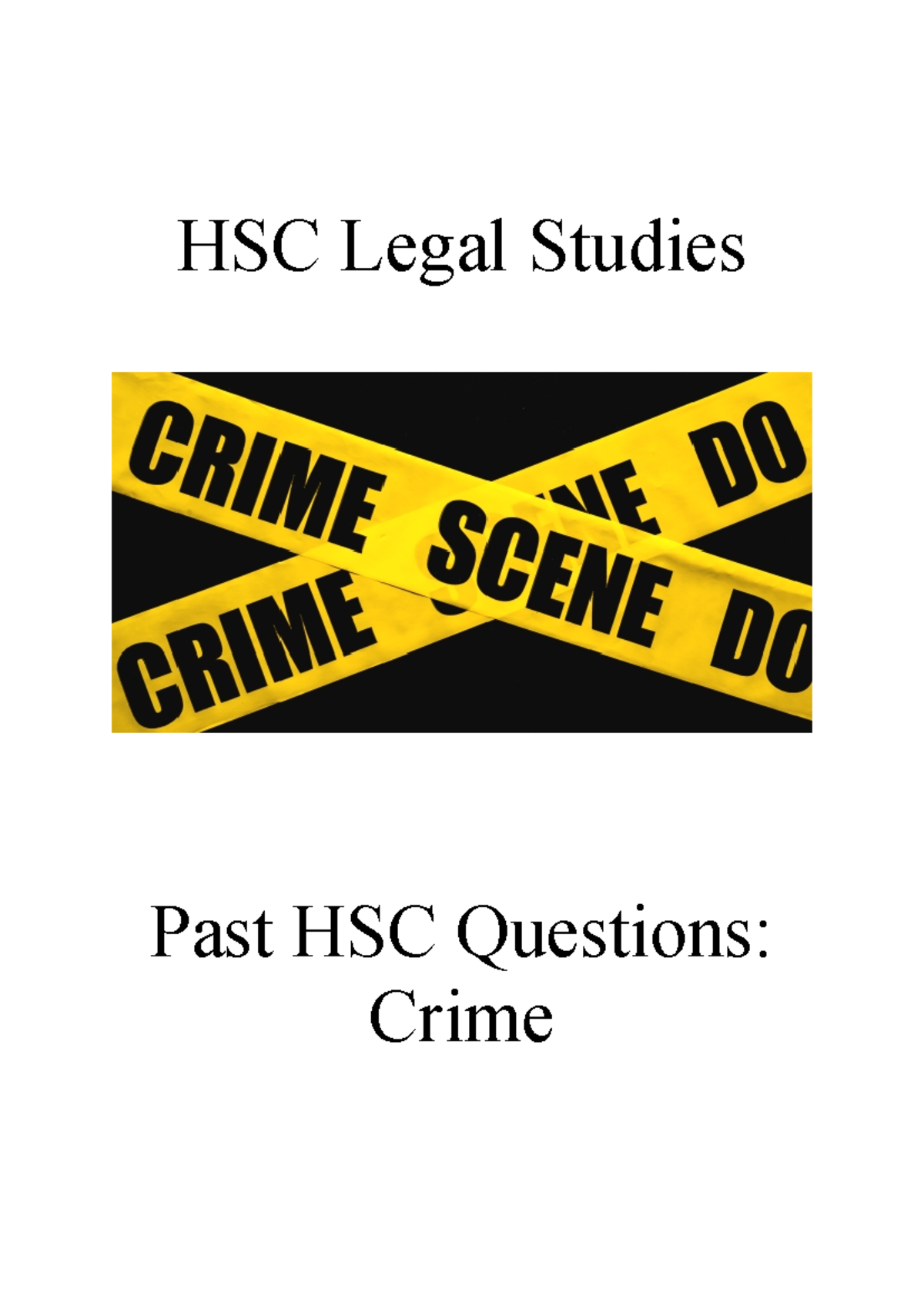 Crime Past Papers and Answers Booklet - HSC Legal Studies Past HSC ...