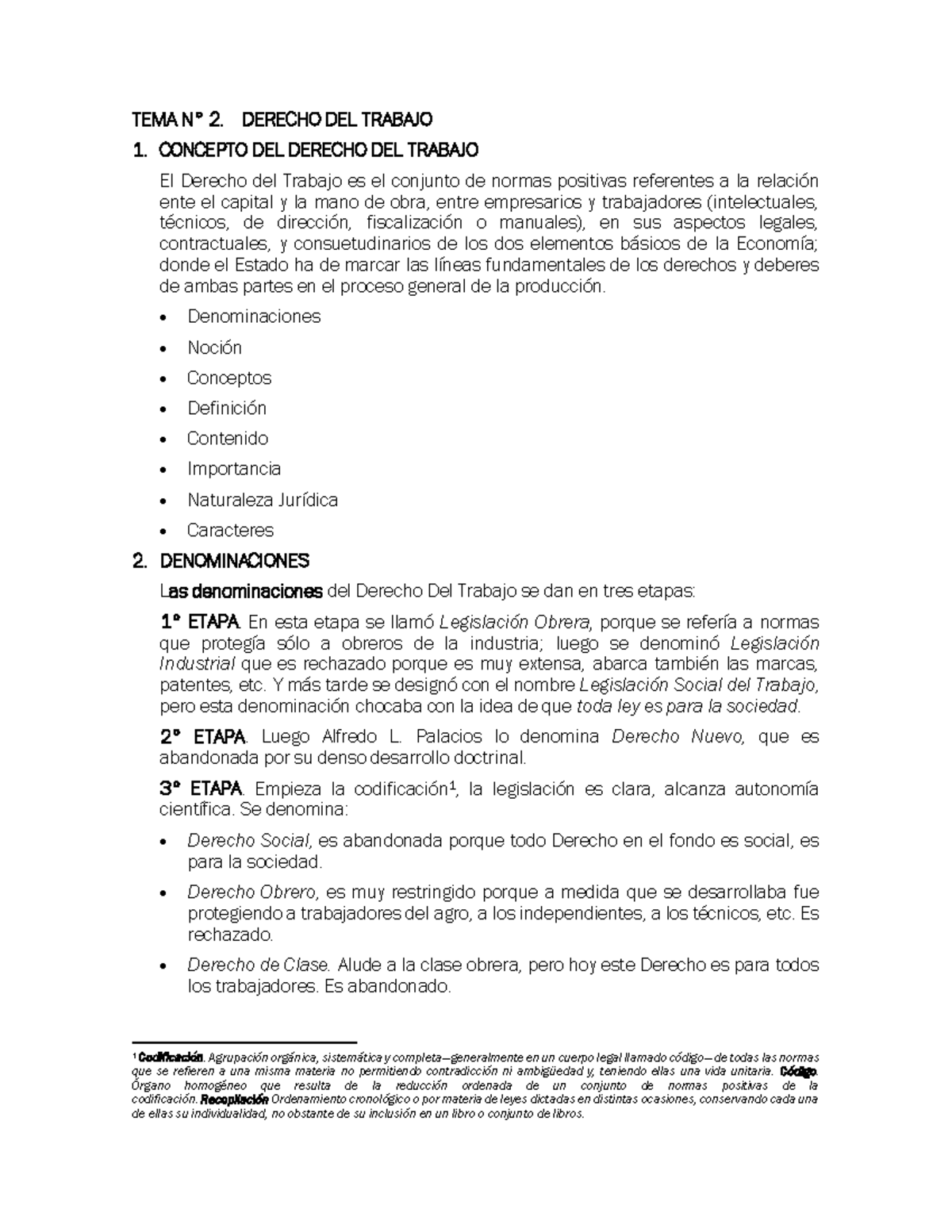 TEMA N° 2 Derecho DEL Trabajo - TEMA N∞ 2. DERECHO DEL TRABAJO 1 ...