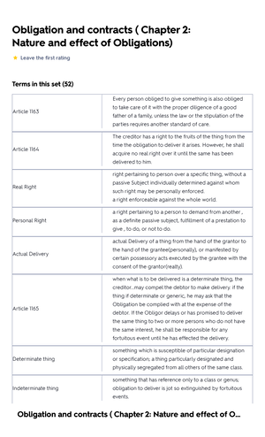 Obligations And Contracts Chapter 1 Flashcard - Obligations And ...