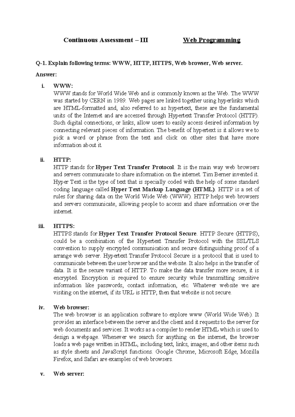 03 Web Programming - Refer - Continuous Assessment – III Web ...
