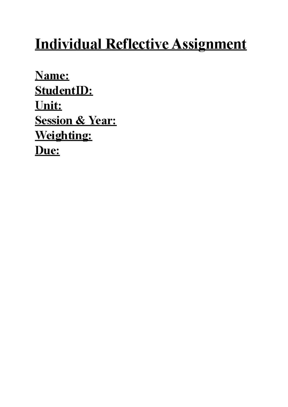 Individual Reflective Assignment - Individual Reflective Assignment ...