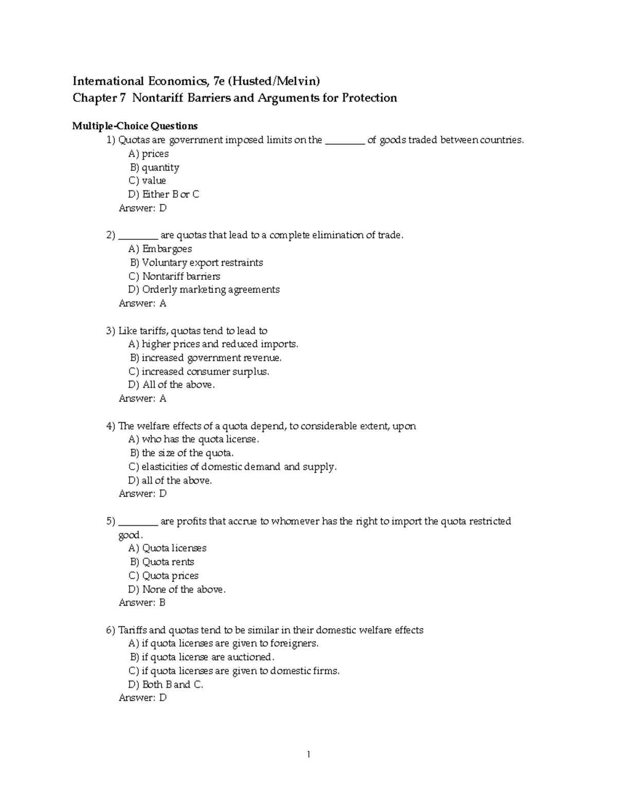 C07 compress - International Economics, 7e (Husted/Melvin) Chapter 7 ...