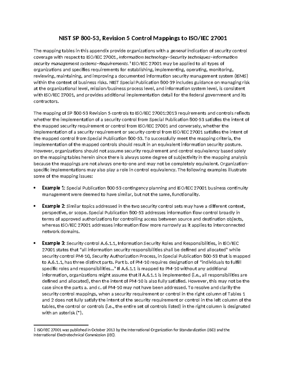 Sp800 53r5 to iso 27001 mapping - NIST SP 800-53, Revision 5 Control ...