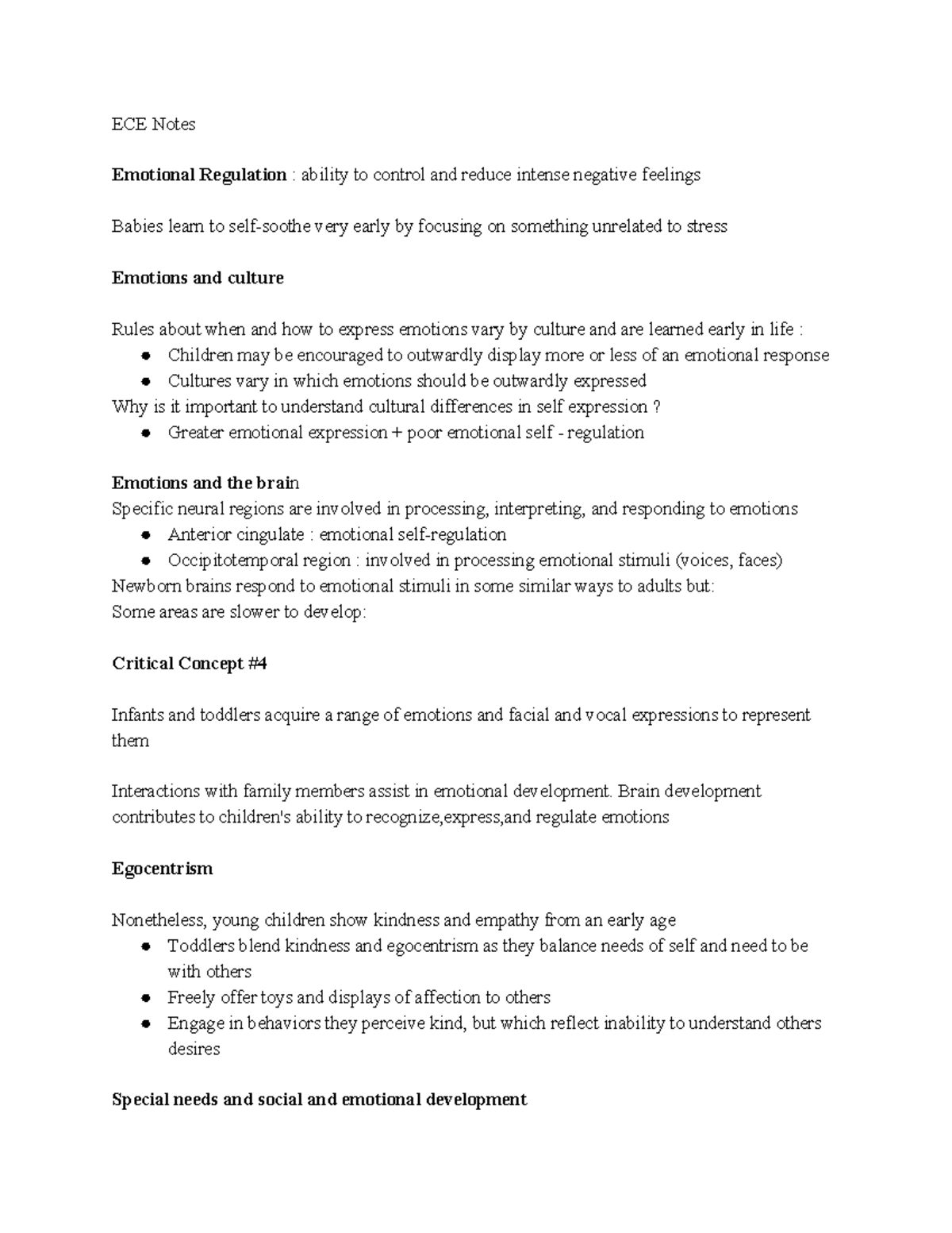 EC - information - ECE Notes Emotional Regulation : ability to control ...