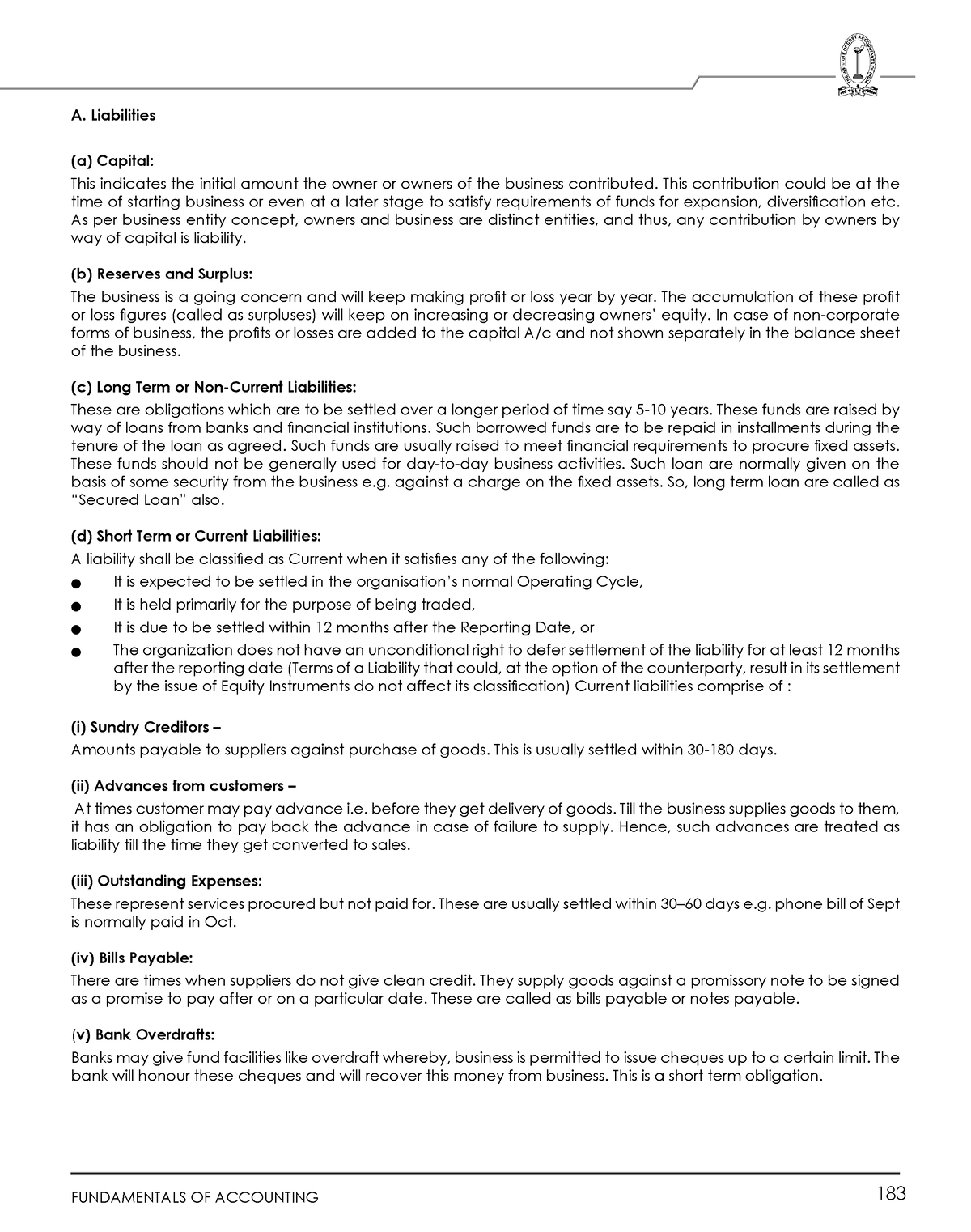 Accountancy- Assets And Liabilities - A. Liabilities (a) Capital: This ...