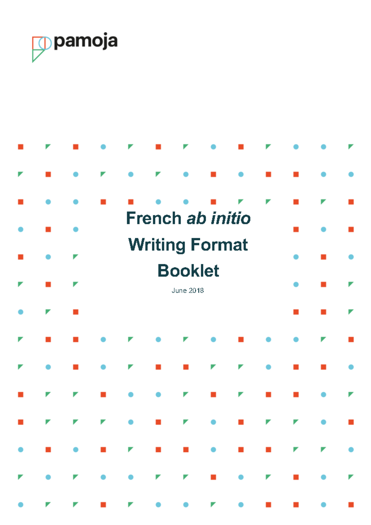 French ab initio-Writing Formats Booklet Pamoja branded ST - French ab ...