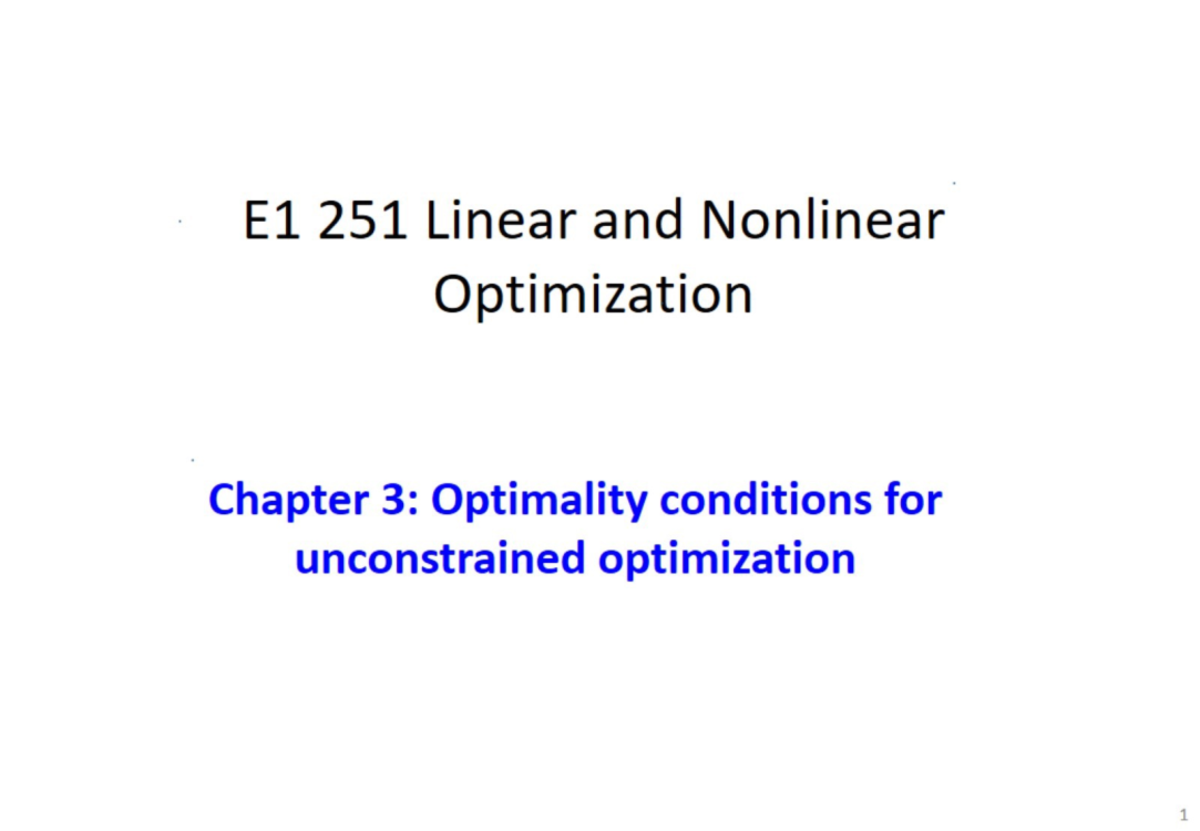LNO lect1 - Optimization Part - Linear Algebra - Studocu
