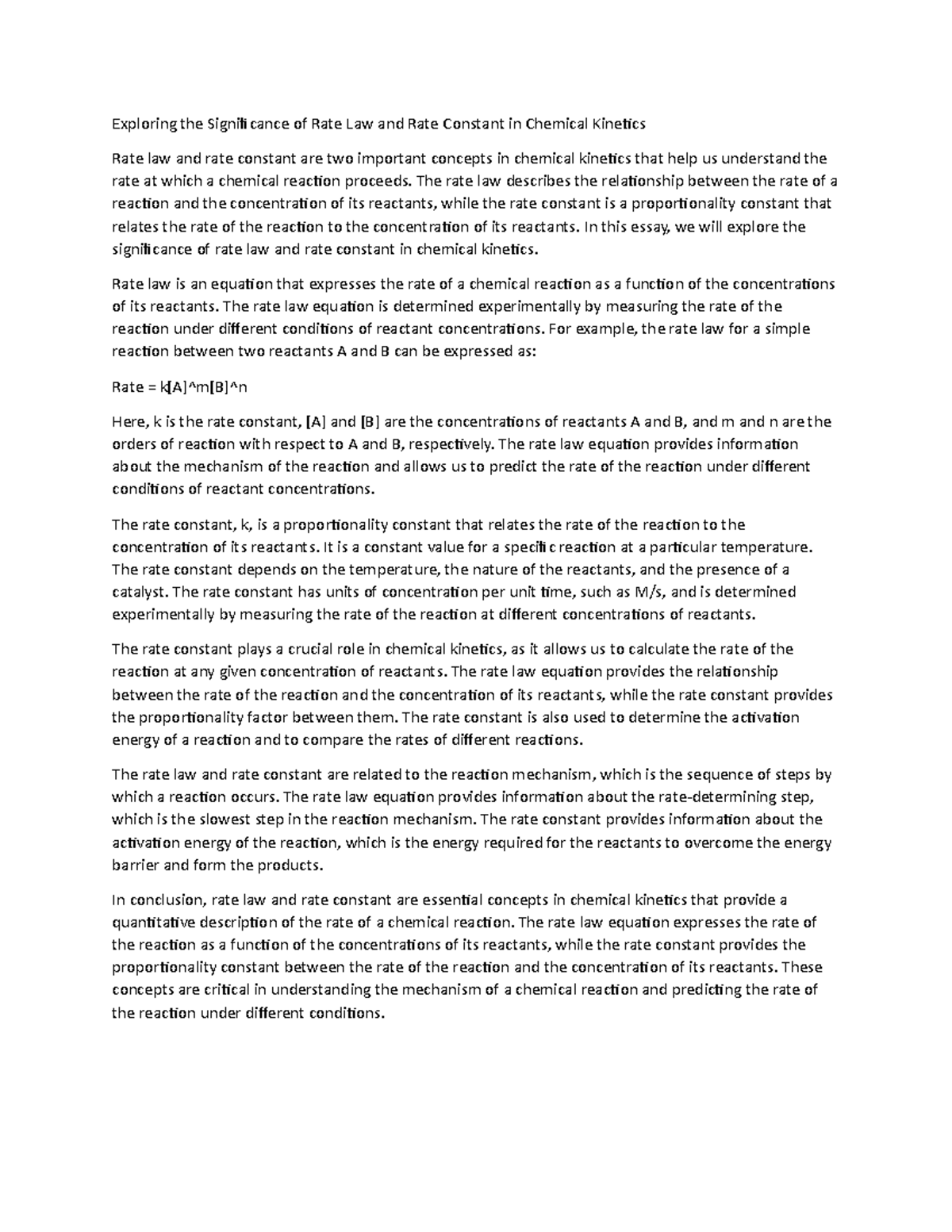 exploring-the-significance-of-rate-law-and-rate-constant-in-chemical