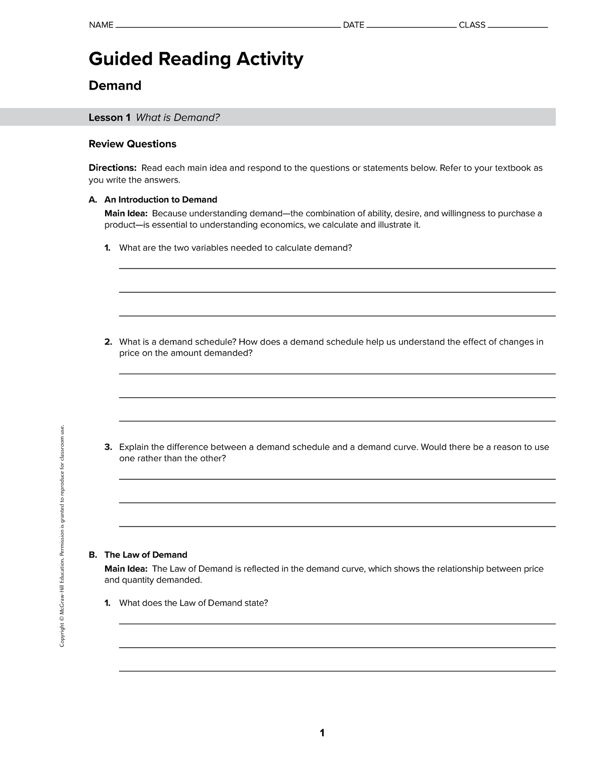 what-is-demand-name-date-class-guided-reading-activity-demand-lesson