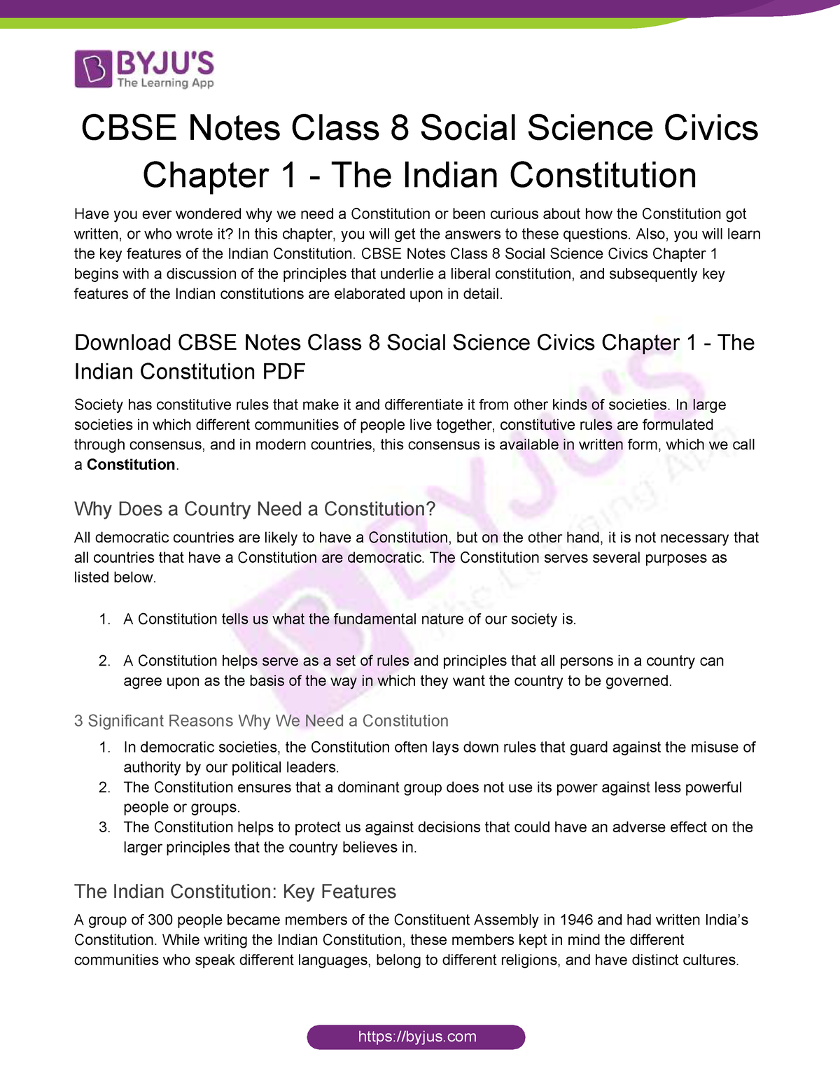 cbse-notes-class-8-social-science-civics-chapter-1-the-indian