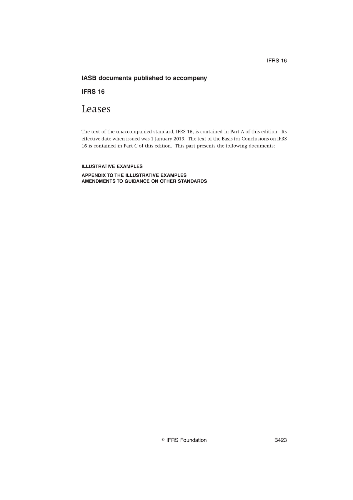 Ifrs16 B - IFRS 16 - IASB Documents Published To Accompany IFRS 16 ...