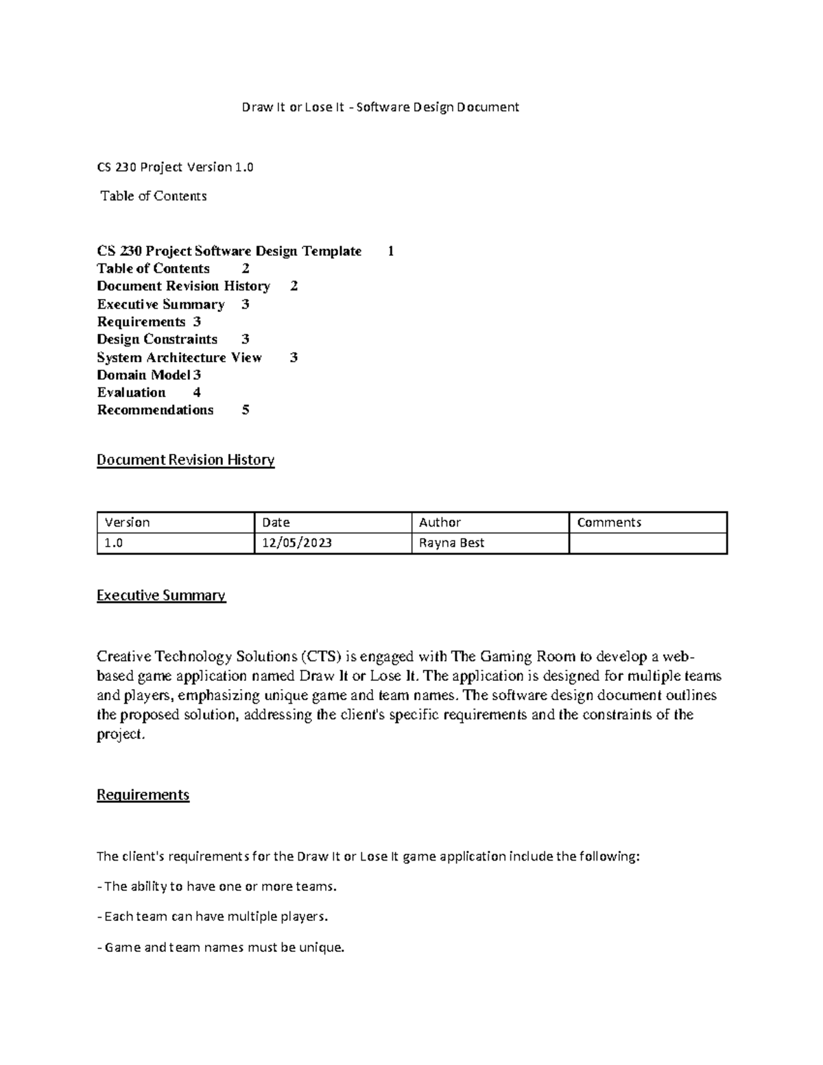 Draw It or Lose It - Final Document - Draw It or Lose It - Software ...