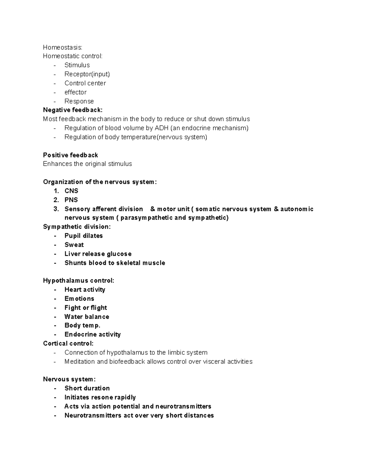 Homeostasis - Homeostasis: Homeostatic control: - Stimulus - Receptor ...