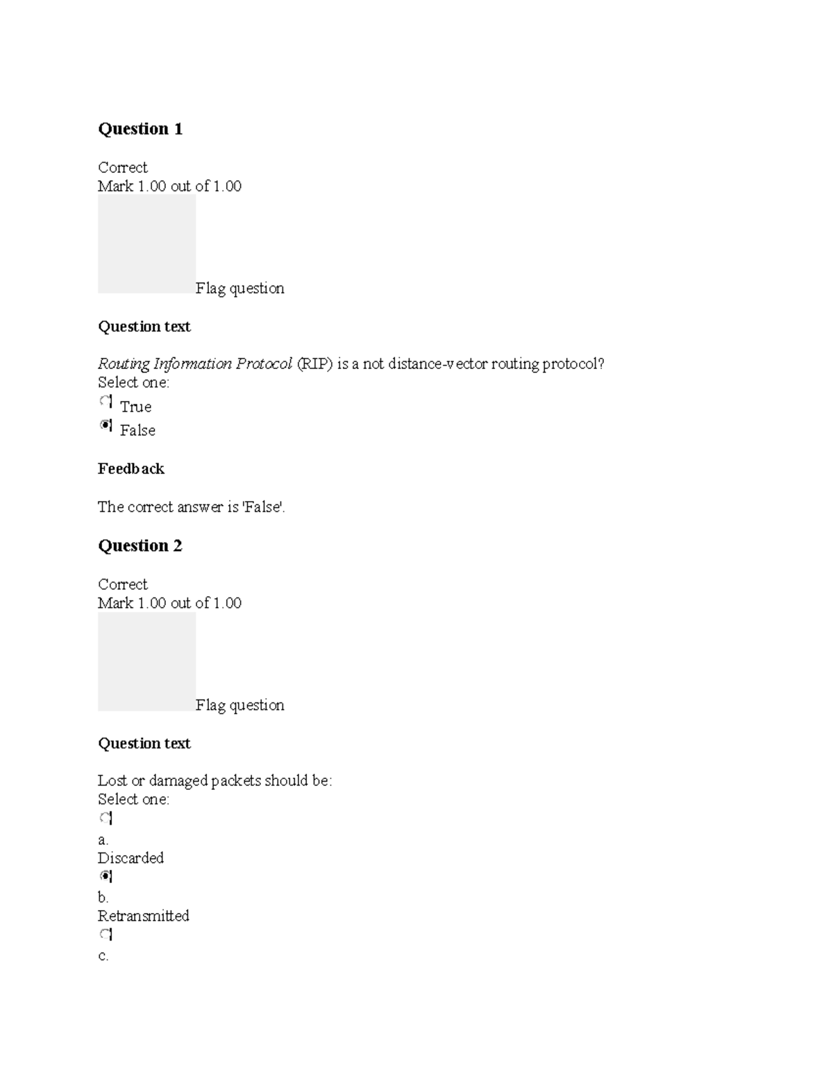 CS 4404 quizlets-21 - quiz - Question 1 Correct Mark 1 out of 1. Flag ...