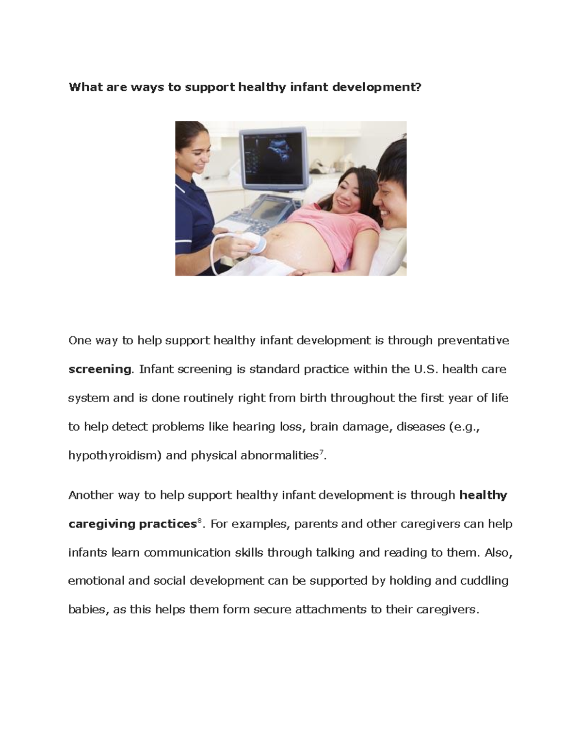 What are ways to support healthy infant development - Infant screening ...