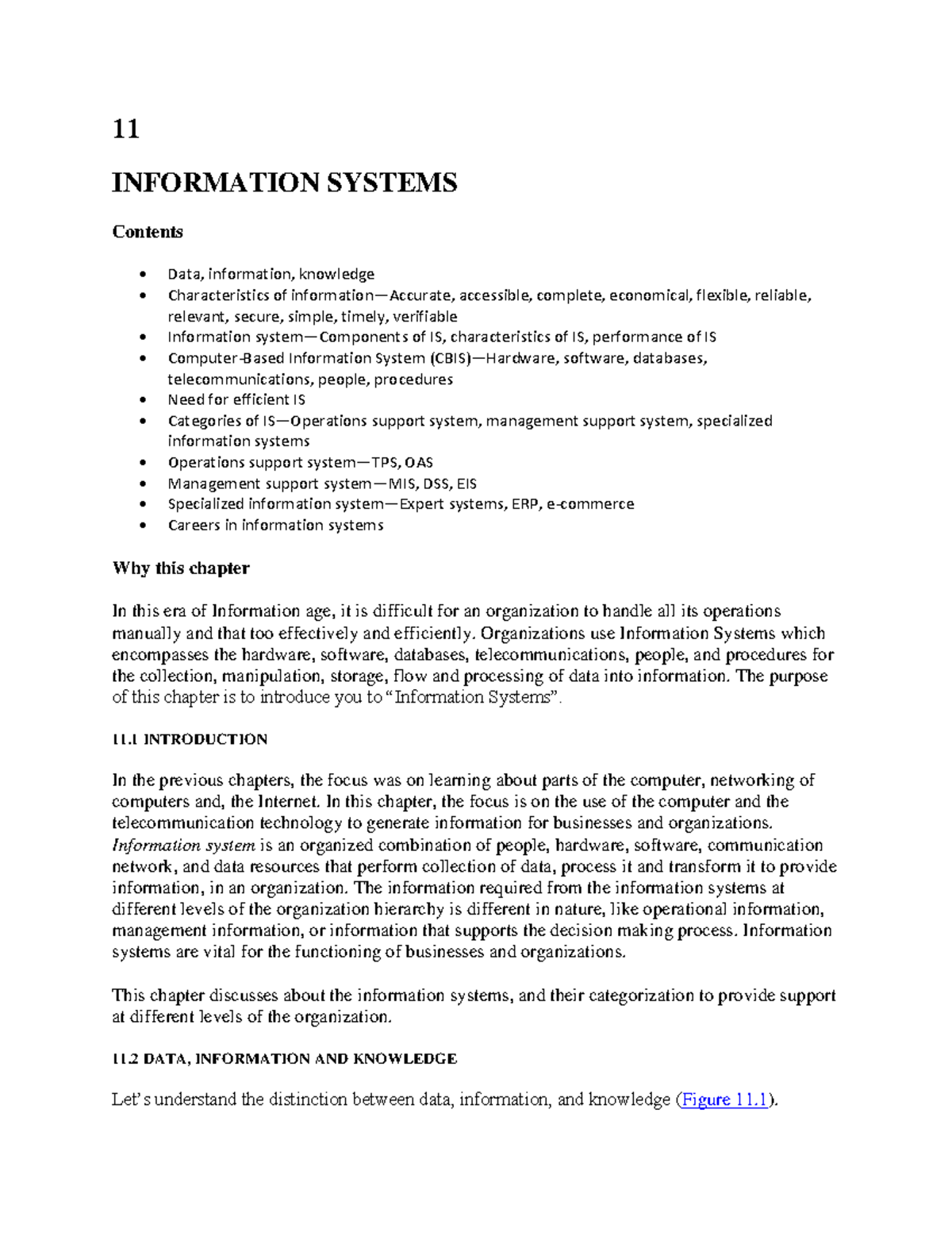 Information system - Fundamentals of Computers and IT - 11 INFORMATION ...