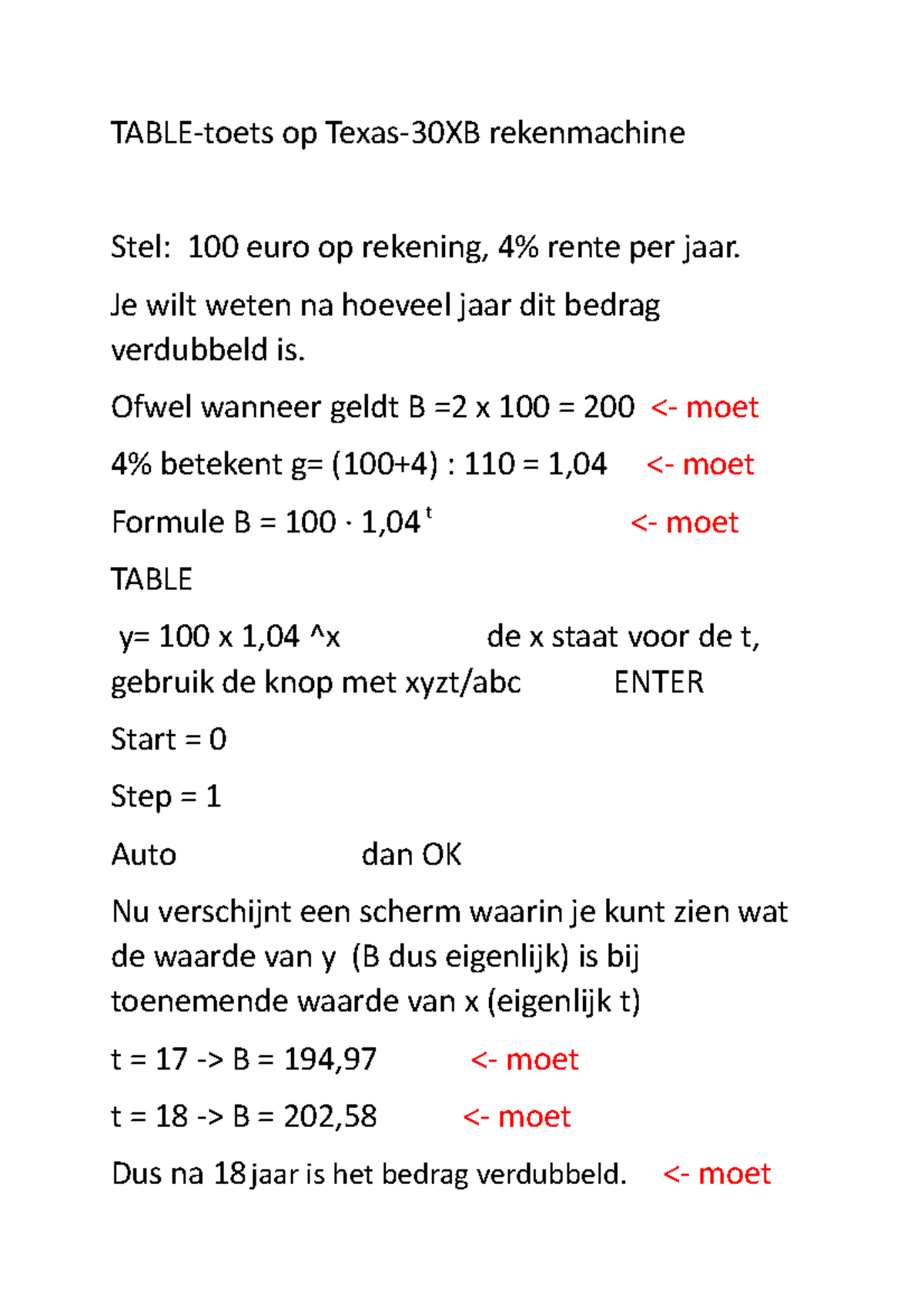 Table Functie Op Texas Rekenmachine Kwadraten En Wortels Grafieken