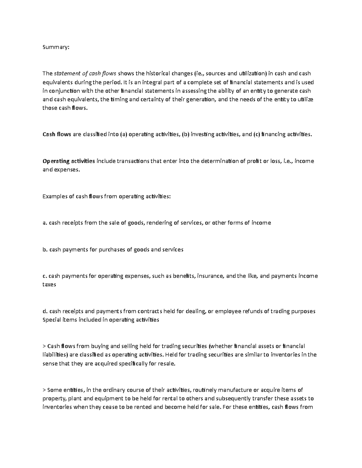 pas-7-statement-of-cash-flows-summary-theequivalents-during-the