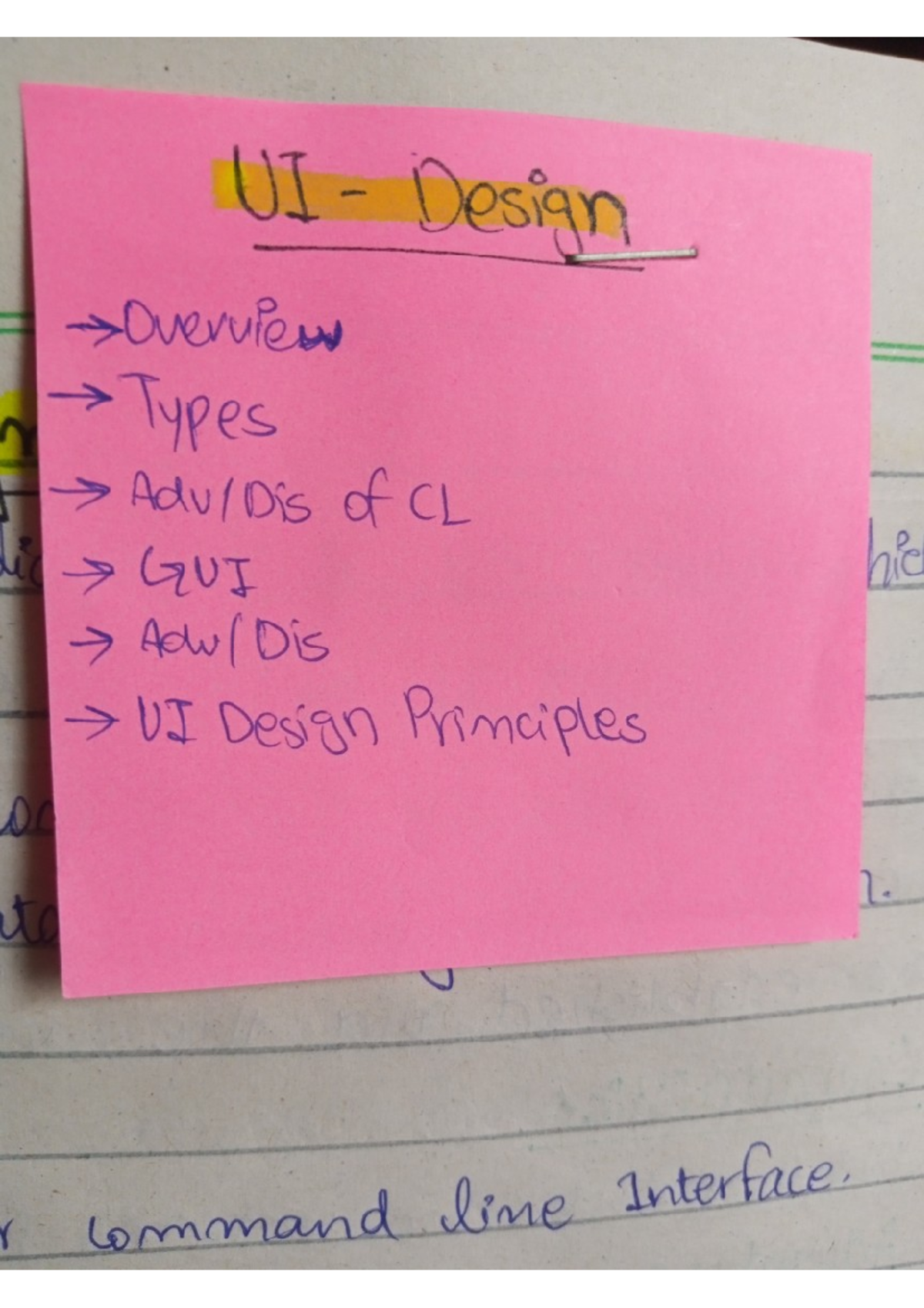 SE-notes UI design - these notes are written by me. i tried to complete ...