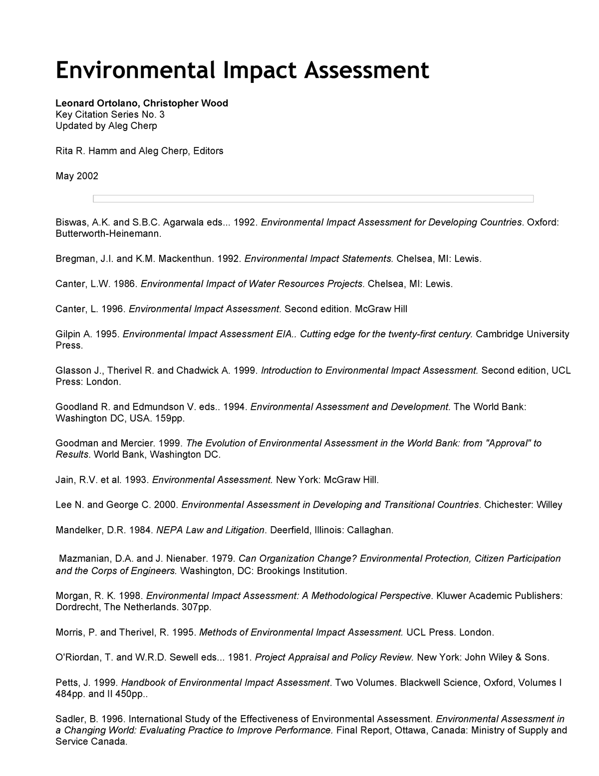 environmental impact assessment essay