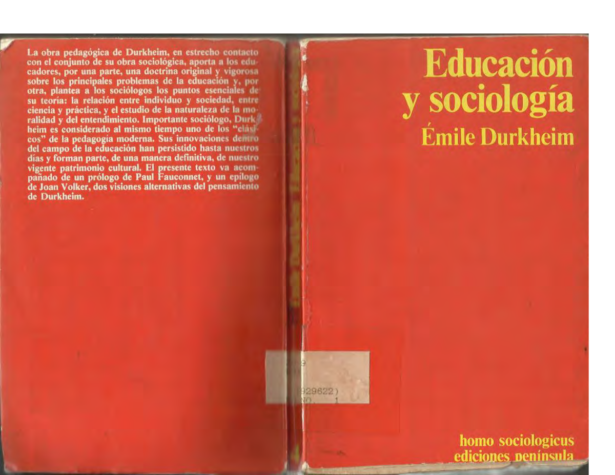 EJE I Educacion-y-Sociologia-Emile-Durkheim - Lectura complementaria