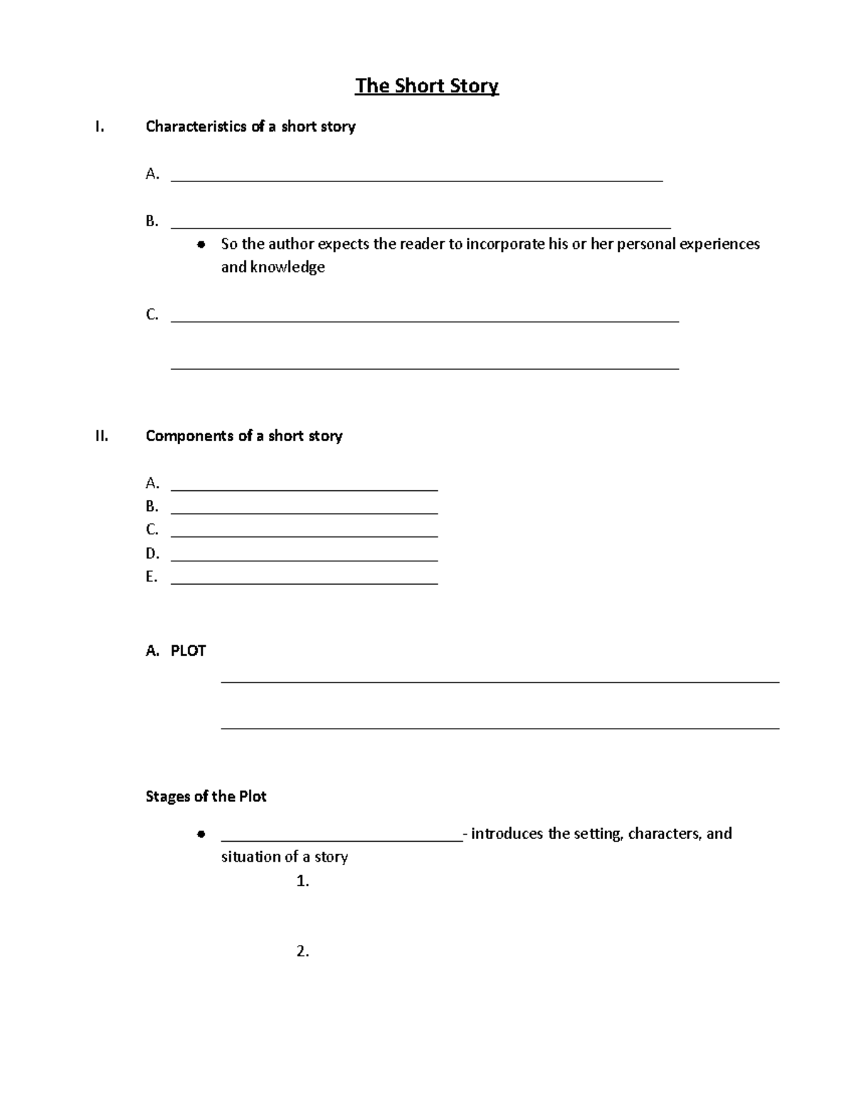 short-story-notes-the-short-story-i-characteristics-of-a-short-story