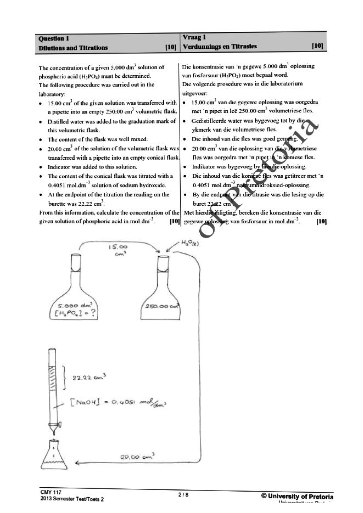 CMY117 SEM.TEST 2 PAST Papers - CMY 117 - Studocu