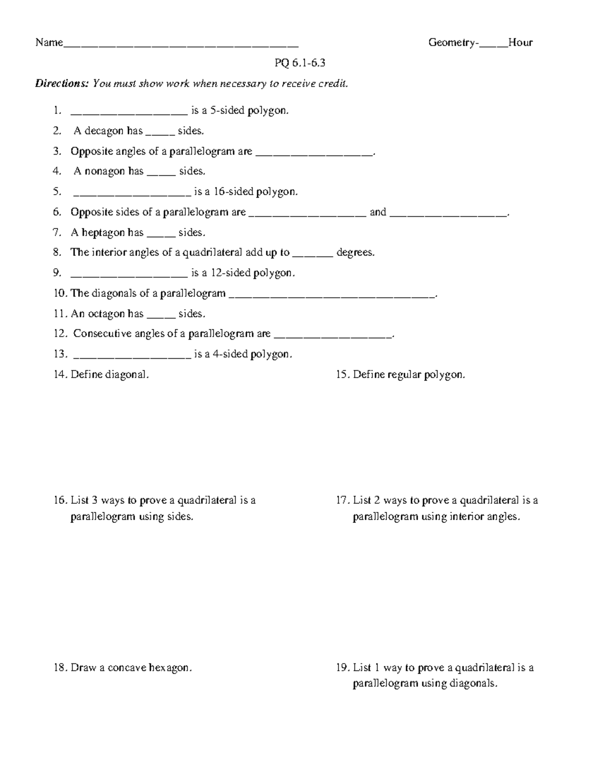 Bd PQ 6 - This will help with Chapter 6 for geometry students - - Studocu