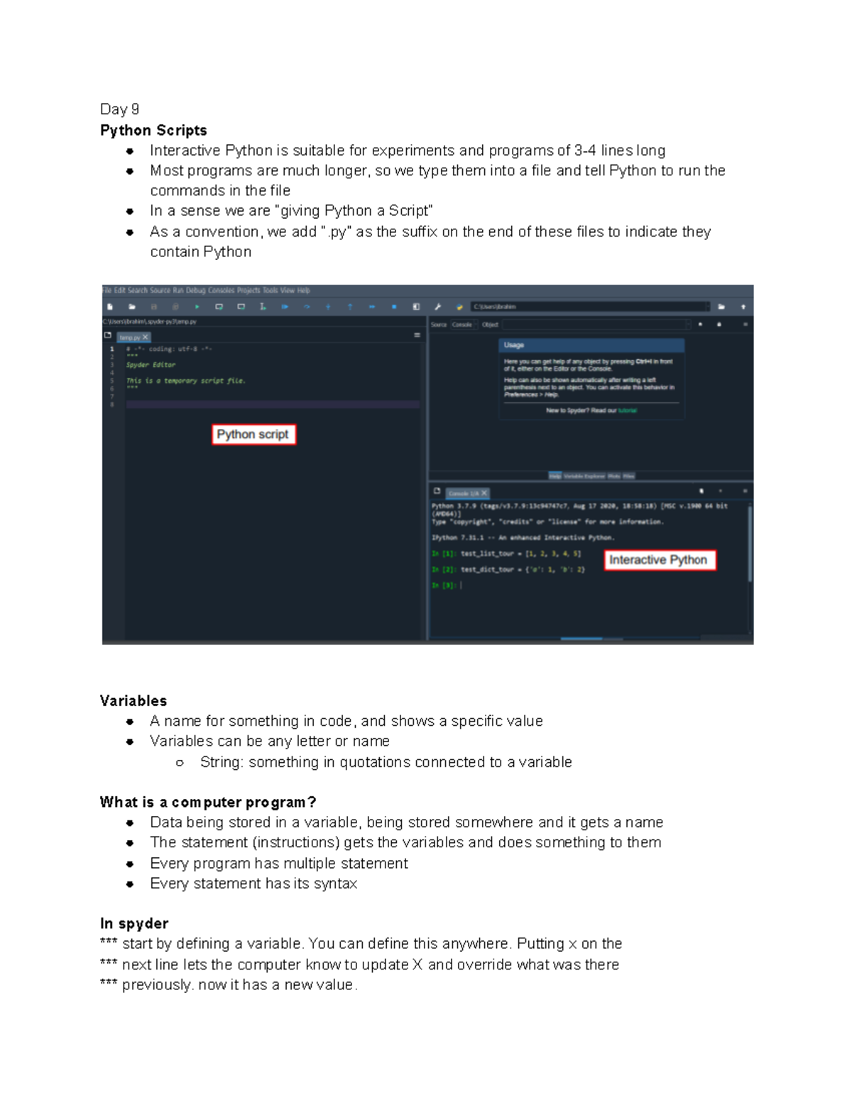 Quiz 3 Study Guide - HTML - Day 9 Python Scripts Interactive Python is ...