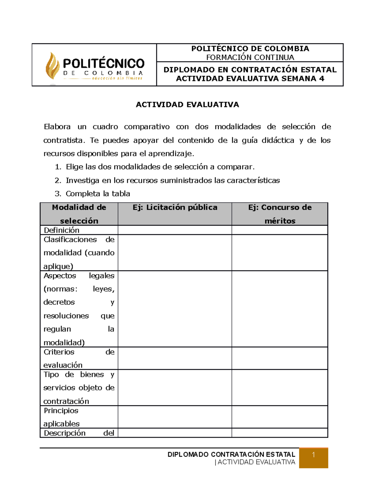 Actividad Evaluativa Ce Polit Cnico De Colombia Formaci N Continua