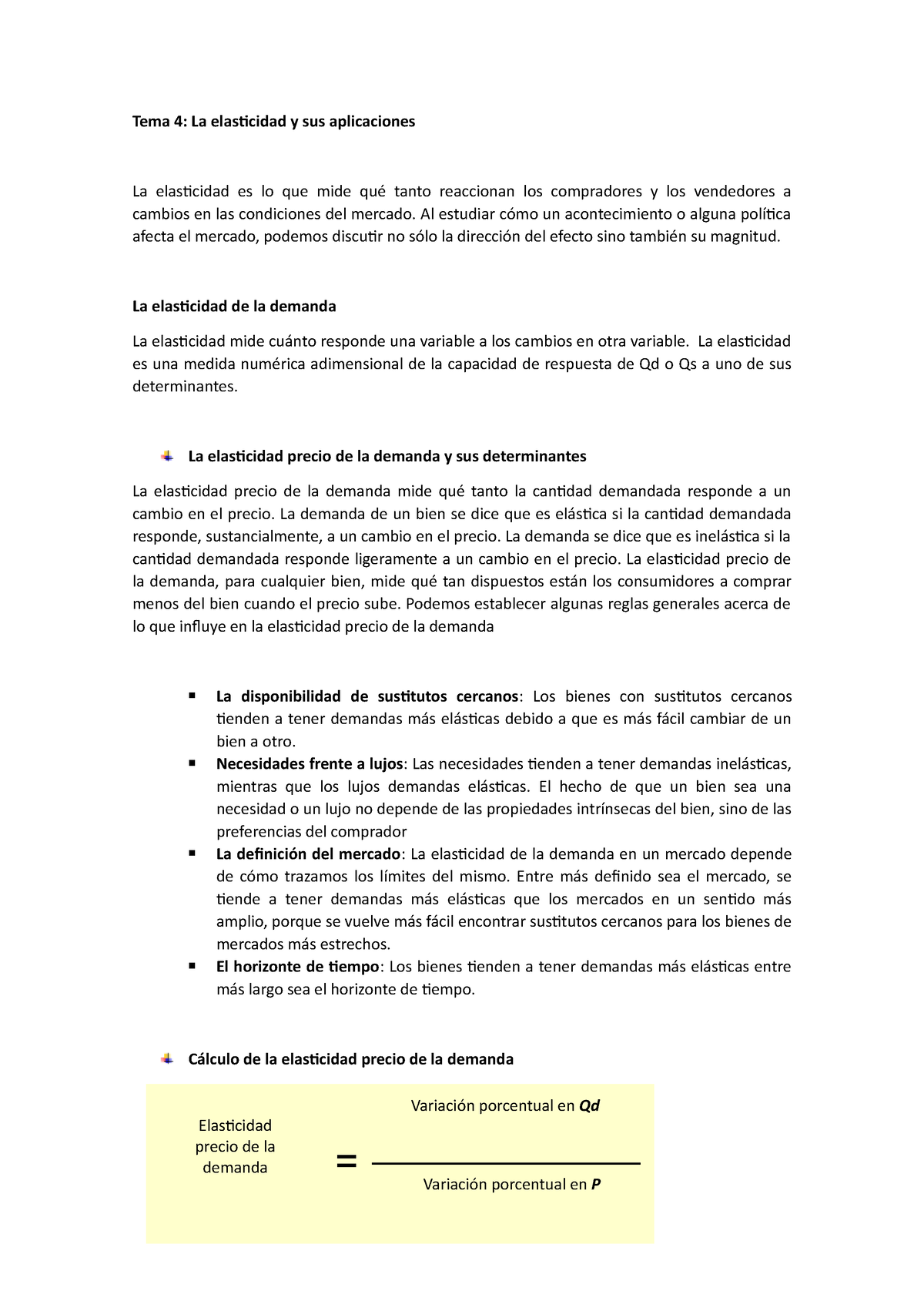 TEMA 4 Teoria Economica - Tema 4: La Elasticidad Y Sus Aplicaciones La ...