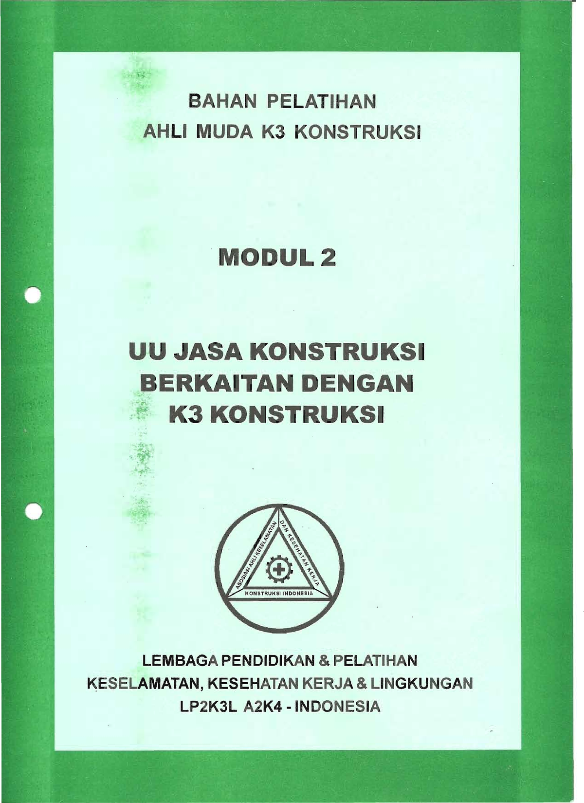 Modul 2. UU Jasa Konstruksi Berkaitan Dengan K3 Konstruksi ...