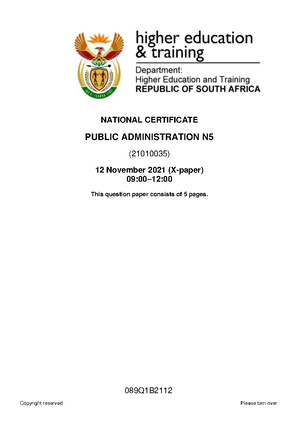 Public Admin N5 12 NOV 2021 MEMO - NATIONAL CERTIFICATE PUBLIC ...