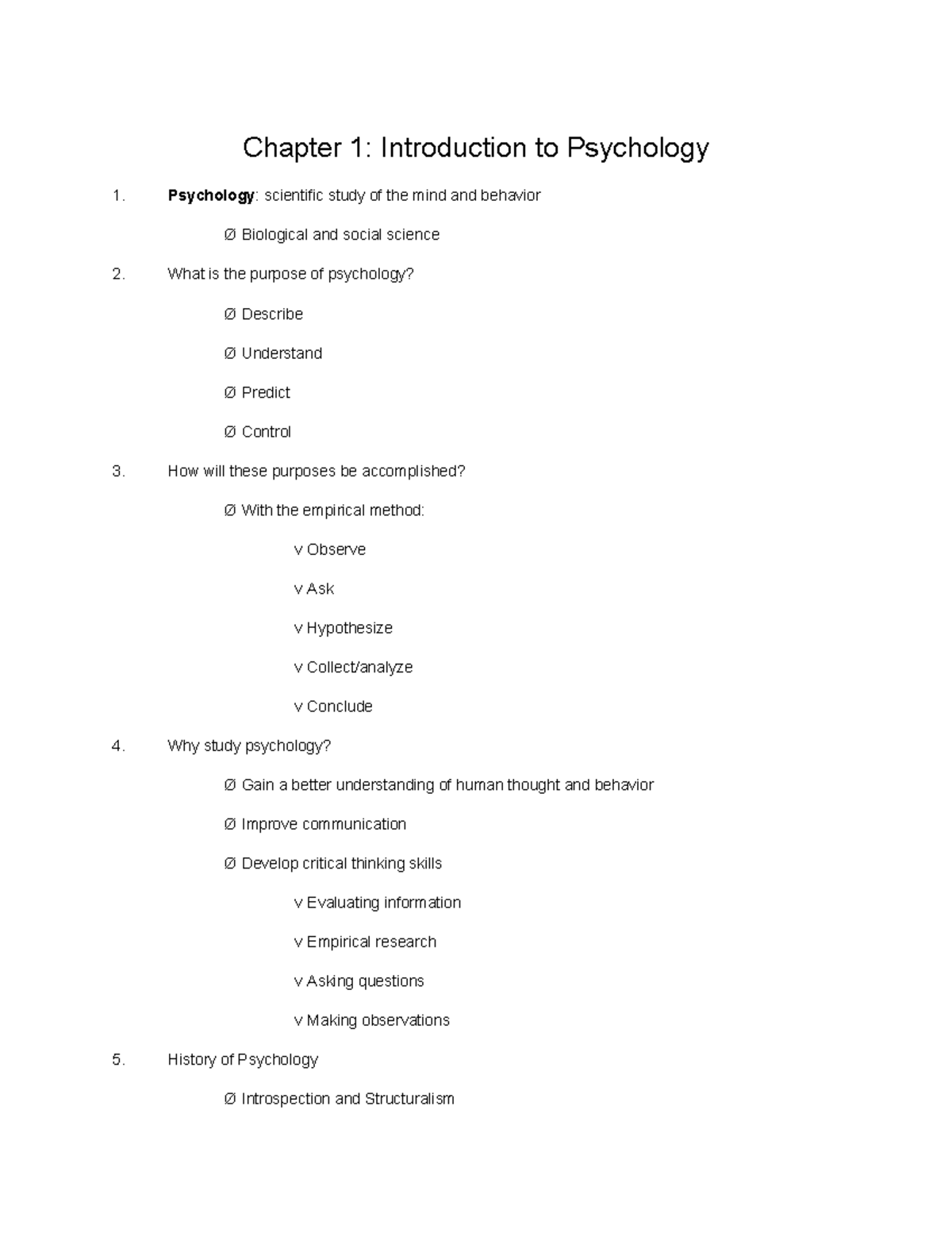 Chapter 1 Introduction To Psychology - Chapter 1: Introduction To ...