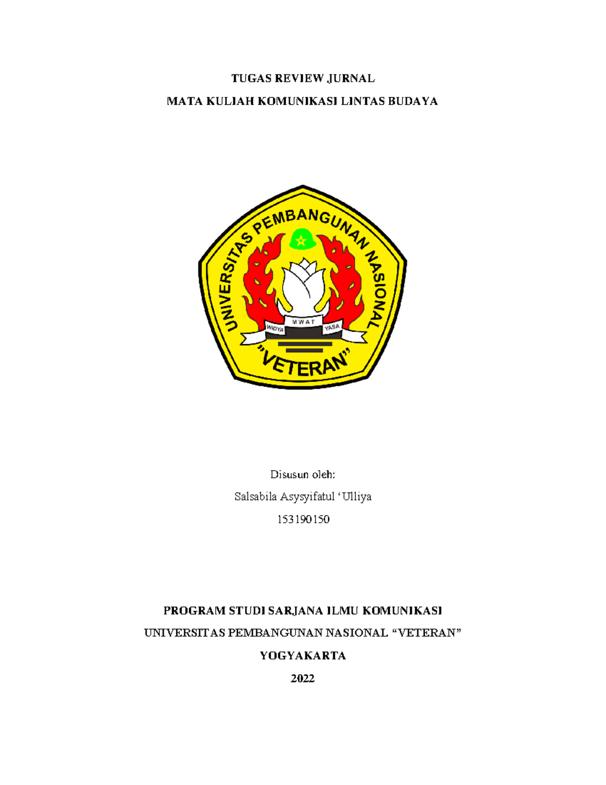 Tugas Review Jurnal Komunikasi Lintas Budaya - TUGAS REVIEW JURNAL MATA ...