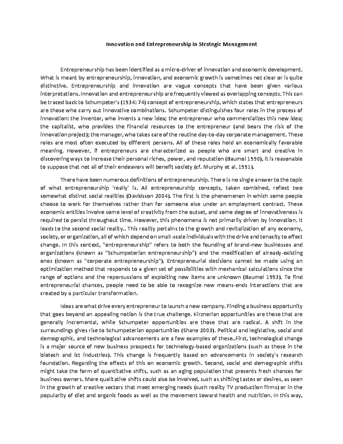 Week9KATA - Innovation and Entrepreneurship in Strategic Management ...