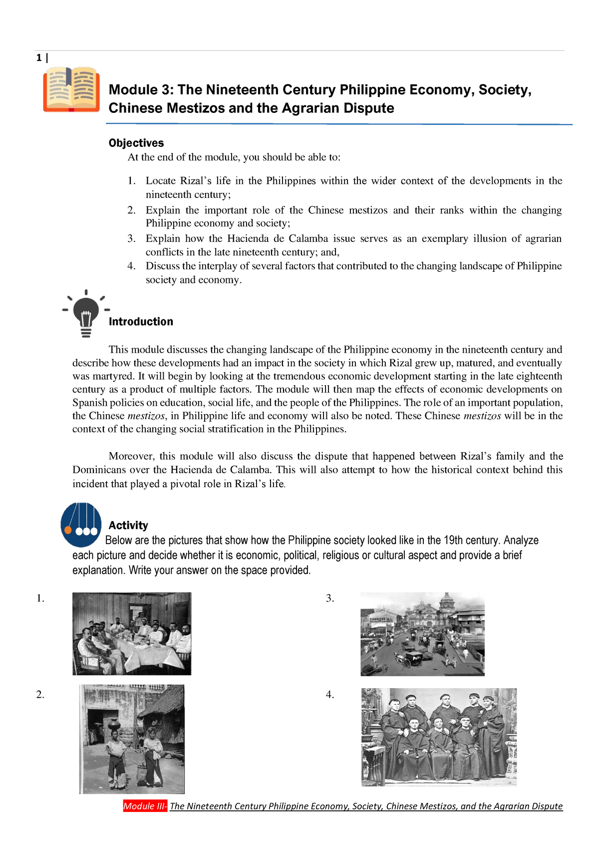 Module 3 Nineteenth Century Philippines Module 3 The Nineteenth Century Philippine Economy 8610