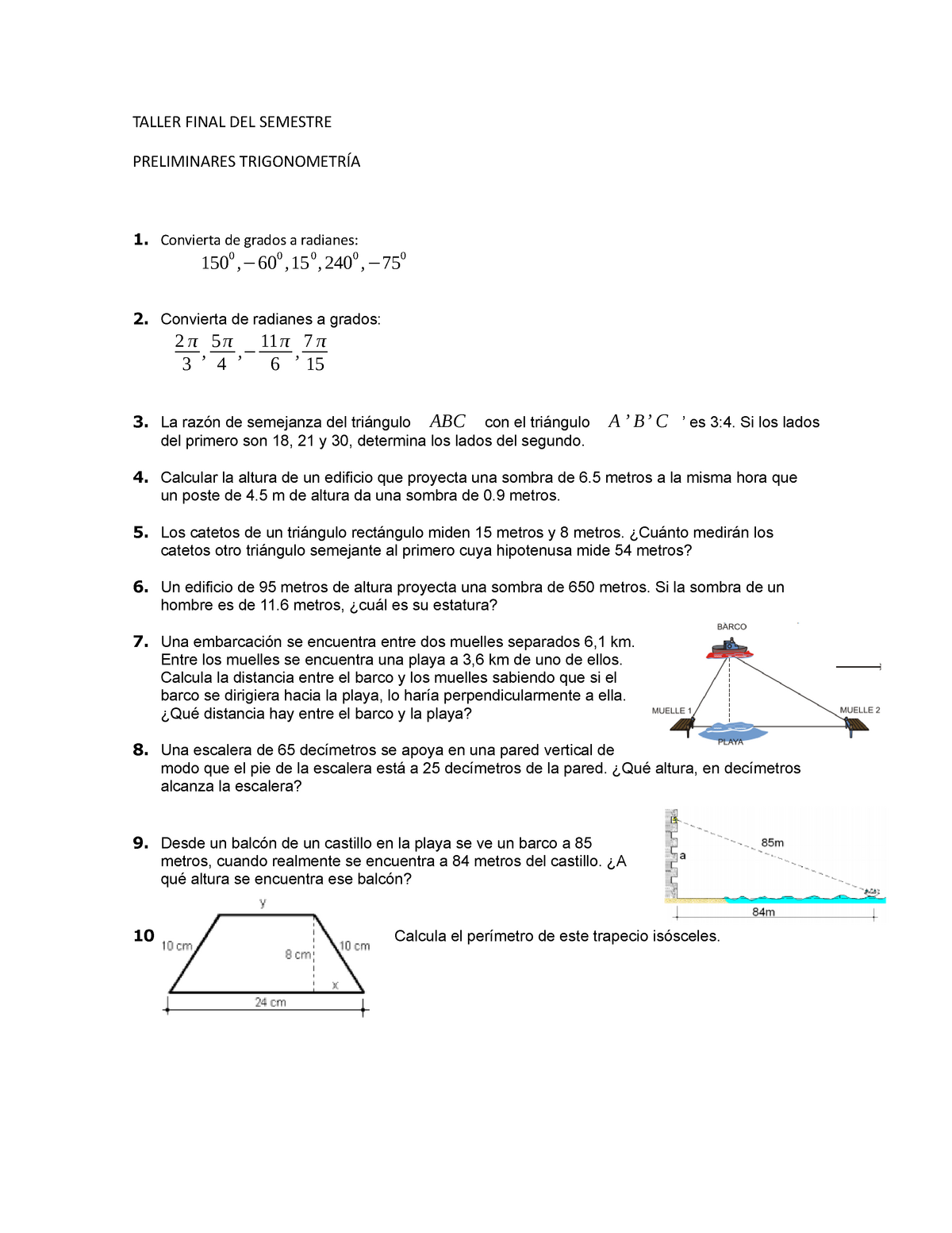 Taller Final Del Semestre Trigometria Taller Final Del Semestre Preliminares Trigonometria Studocu