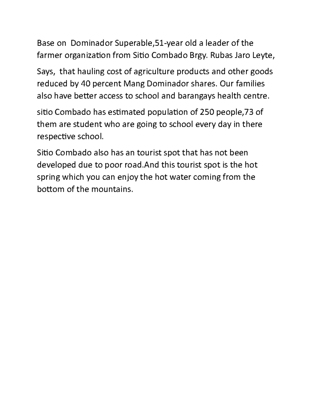 Base on Dominador Superable - Base on Dominador Superable,51-year old a ...