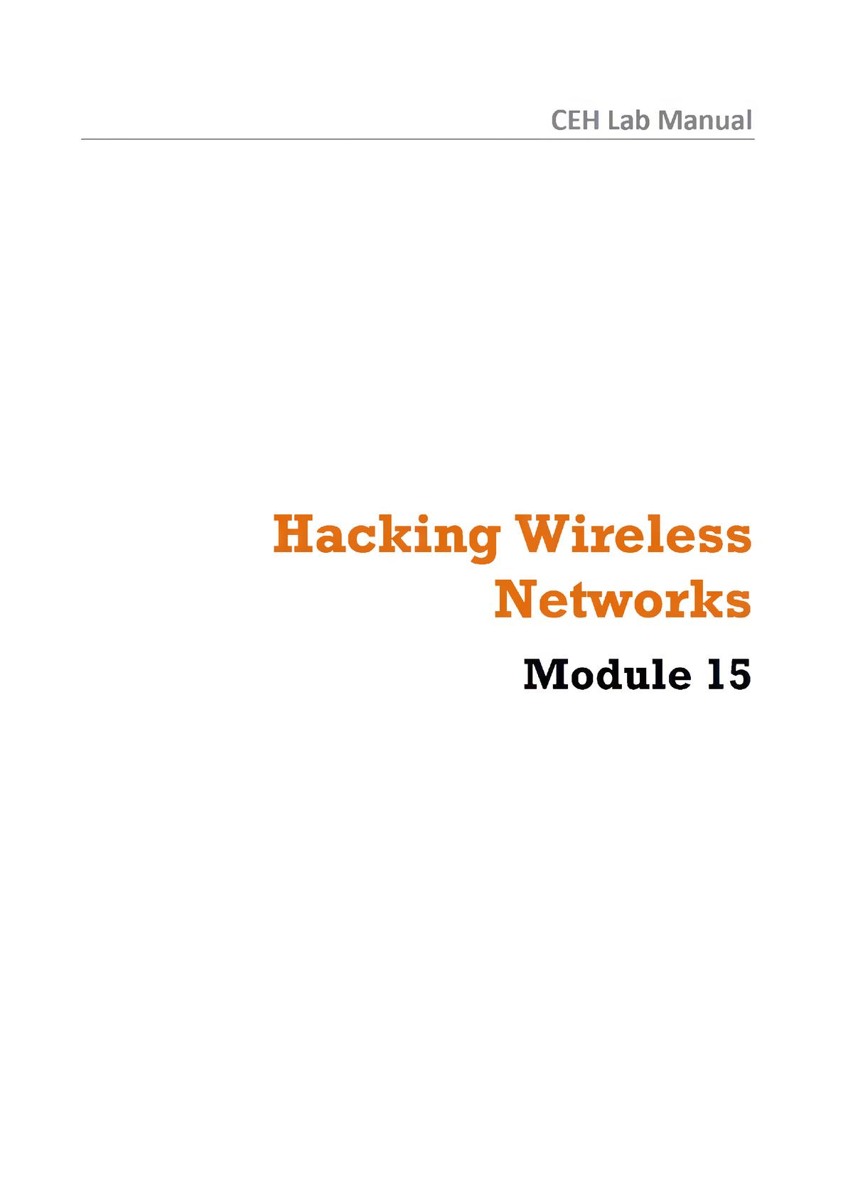 CEH V9 Labs Module 15 Hacking Wireless Networks - CEH Lab Manual H A ...