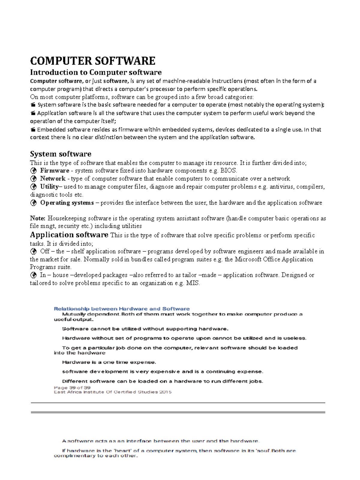 Computer Software Summary - Information Technology - Studocu