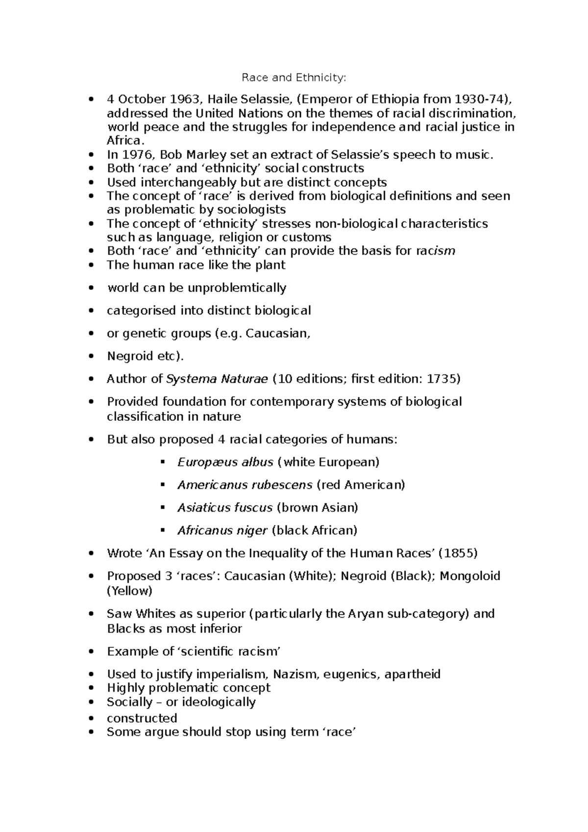 Race and Ethnicity-3 - Lecture notes 3 - Race and Ethnicity: 4 October ...