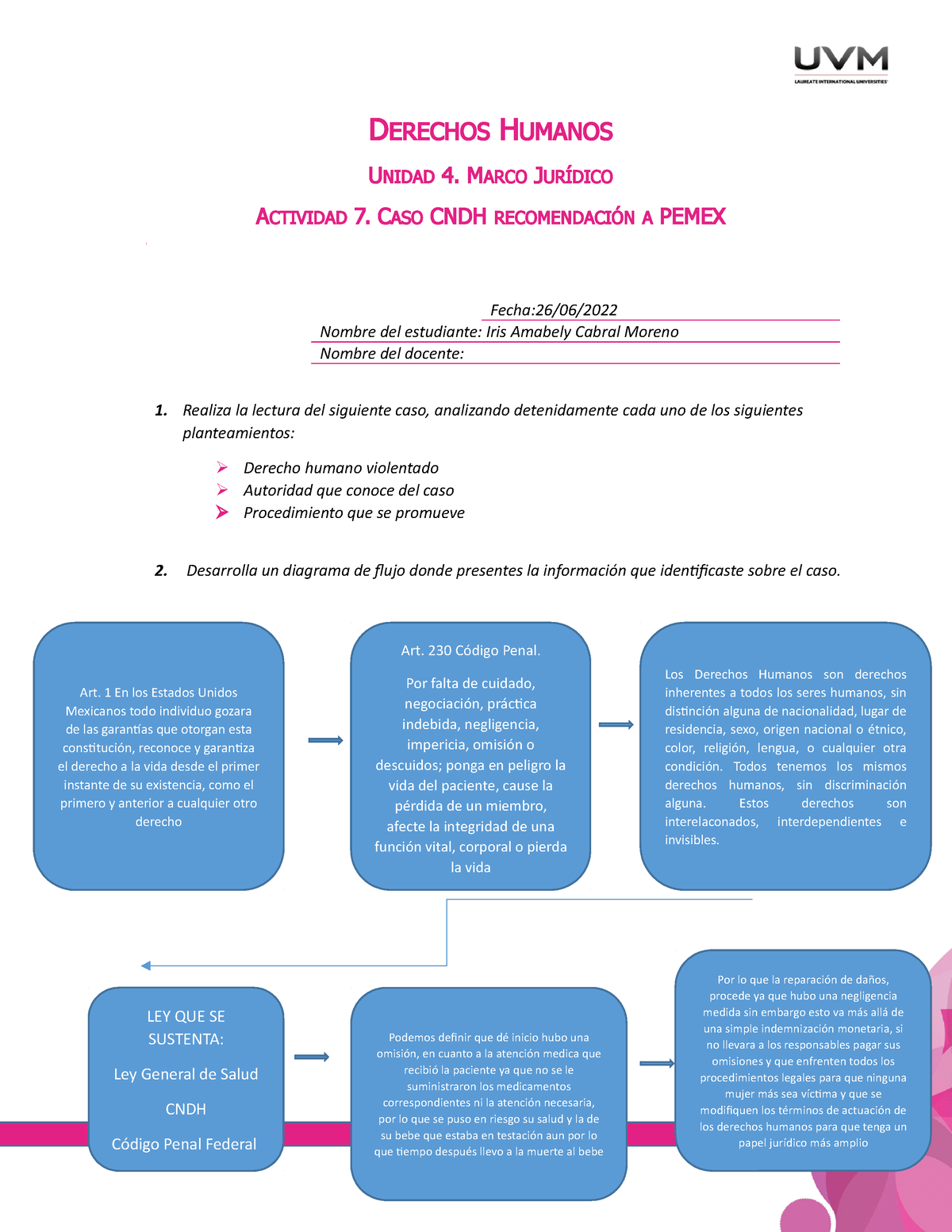 Actividad 7 Diagrama De Flujo Iacm Derechos Humanos Unidad 4 Marco JurÍdico Actividad 7 7573