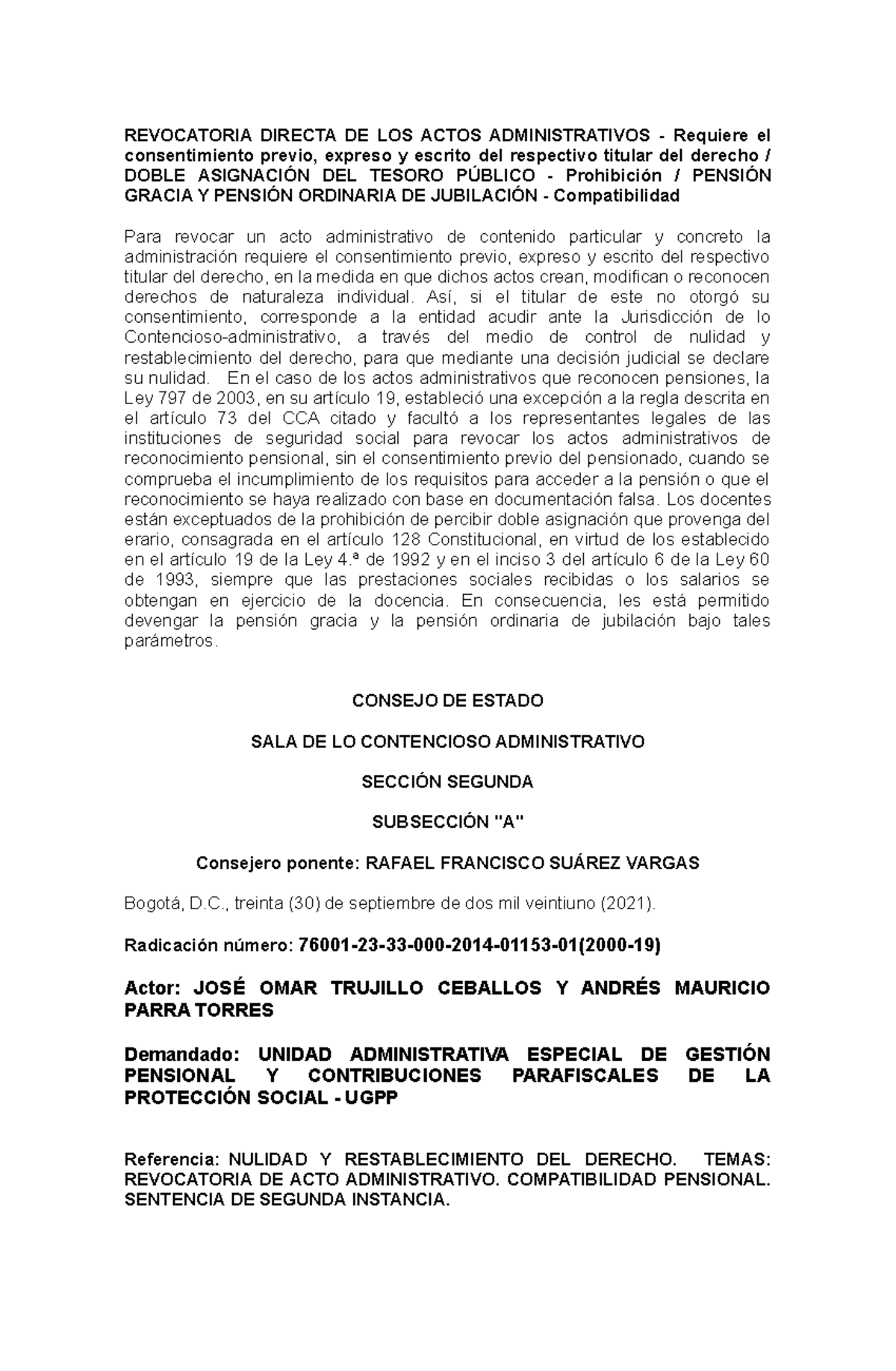 76001 23 33 000 2014 01153 01(2000 19) - REVOCATORIA DIRECTA DE LOS ...