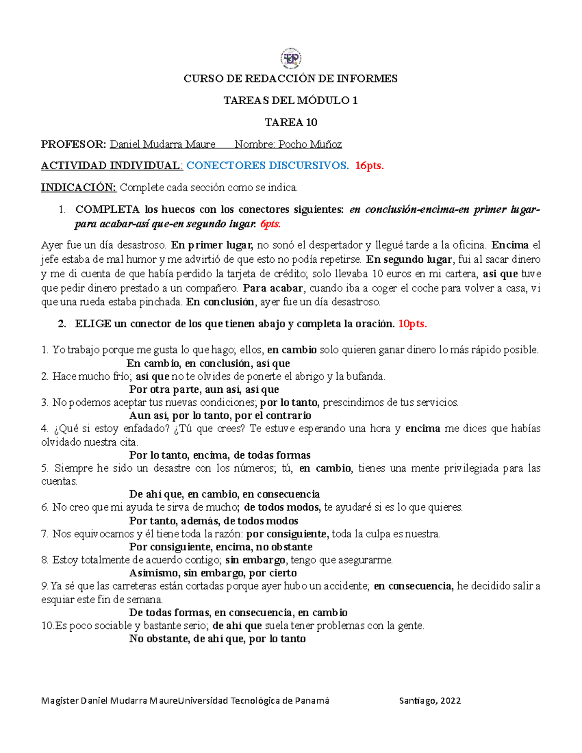 Tarea 10 - kudf - CURSO DE REDACCIÓN DE INFORMES TAREAS DEL MÓDULO 1 ...