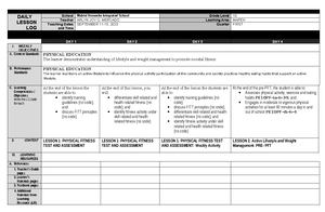 WEEK-1 Mapeh 8 DLL - DAILY LESSON PLAN - DAILY LESSON LOG Teacher ARLYN ...