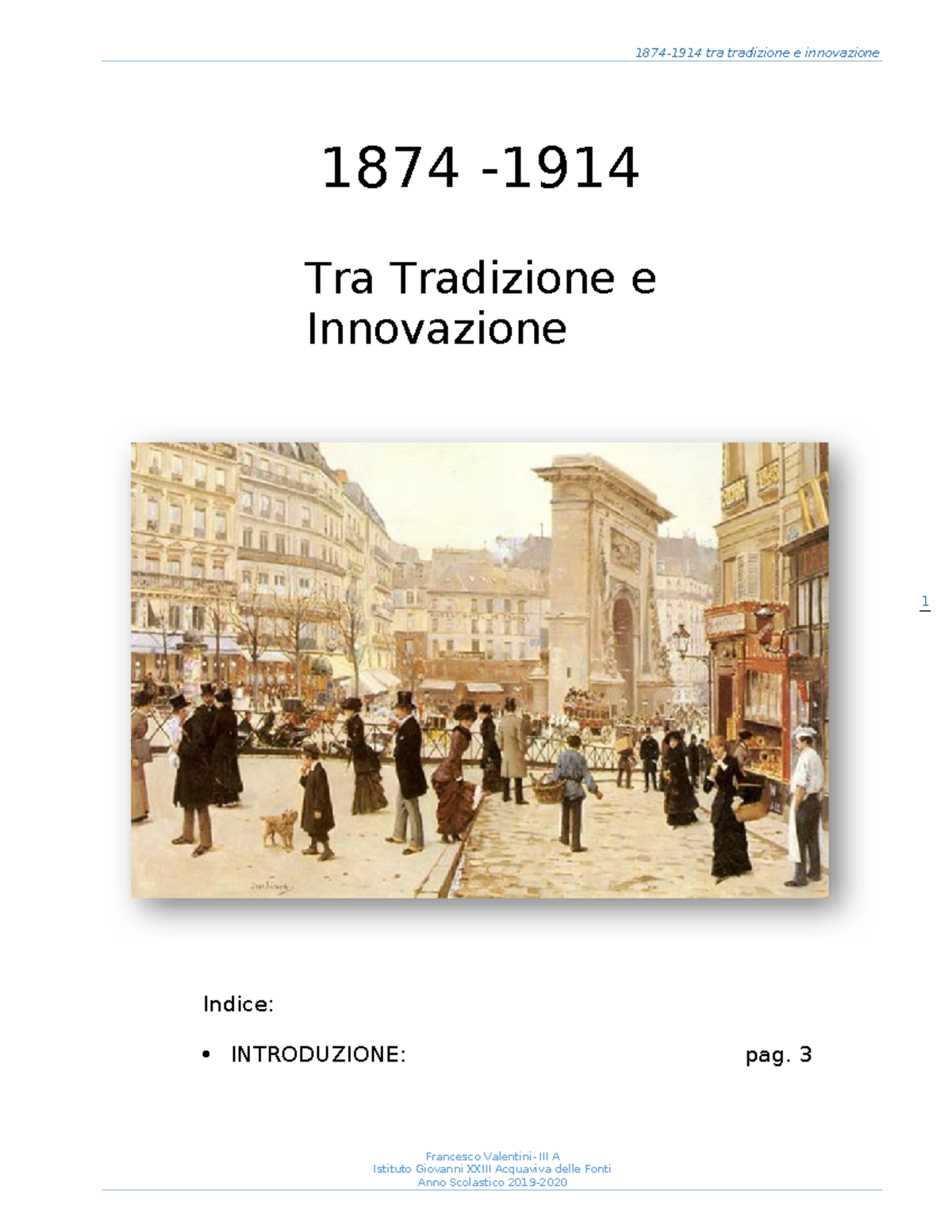 1874-1914 Tradizione E Innovazione - 1 1874 - Tra Tradizione e ...